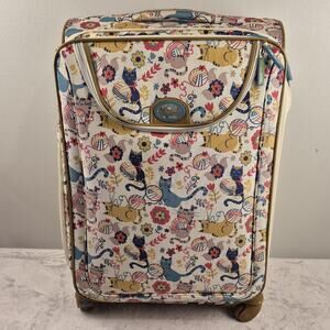 Green Living Lily Bloom Eco Friendly Cat Furry Friends Luggage 25" Suitcase